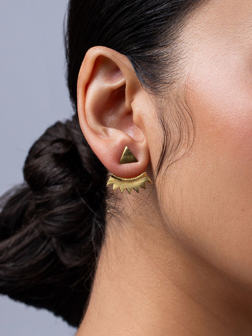 Ethnic Andaz triangular earings gold