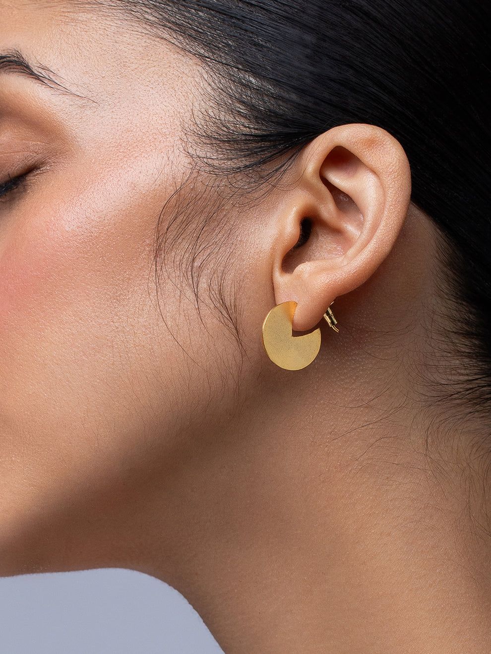 Ethnic Andaz Crescent earrings gold