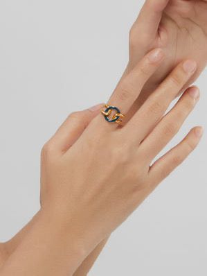 Ethnic andaz Blue knot ring